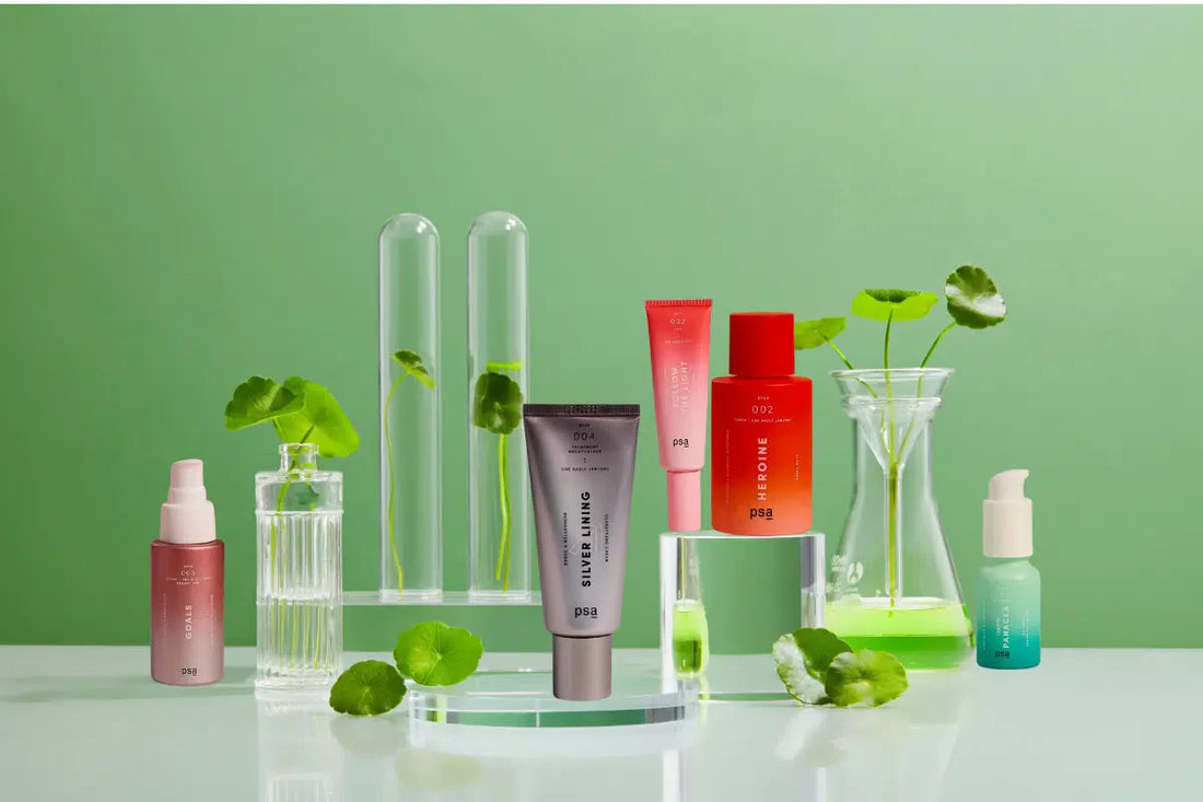 PSA skincare products with centella asiatica