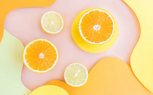 Lemons and oranges as the main source of vitamin c for skin and a common ingredient in vitamin c mask