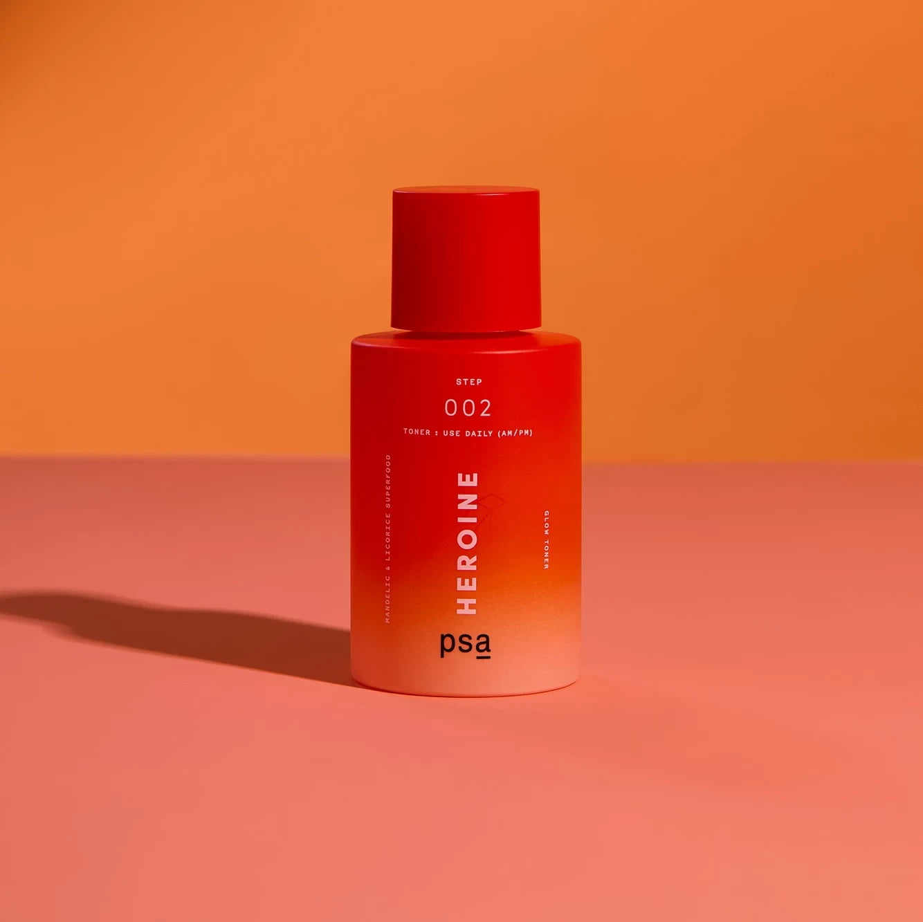 Step 2 psa skincare heroine toner on red background